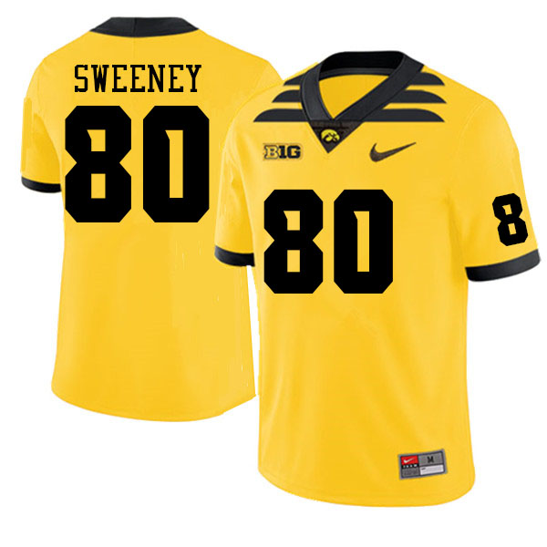 Men #80 Brennan Sweeney Iowa Hawkeyes College Football Jerseys Sale-Gold